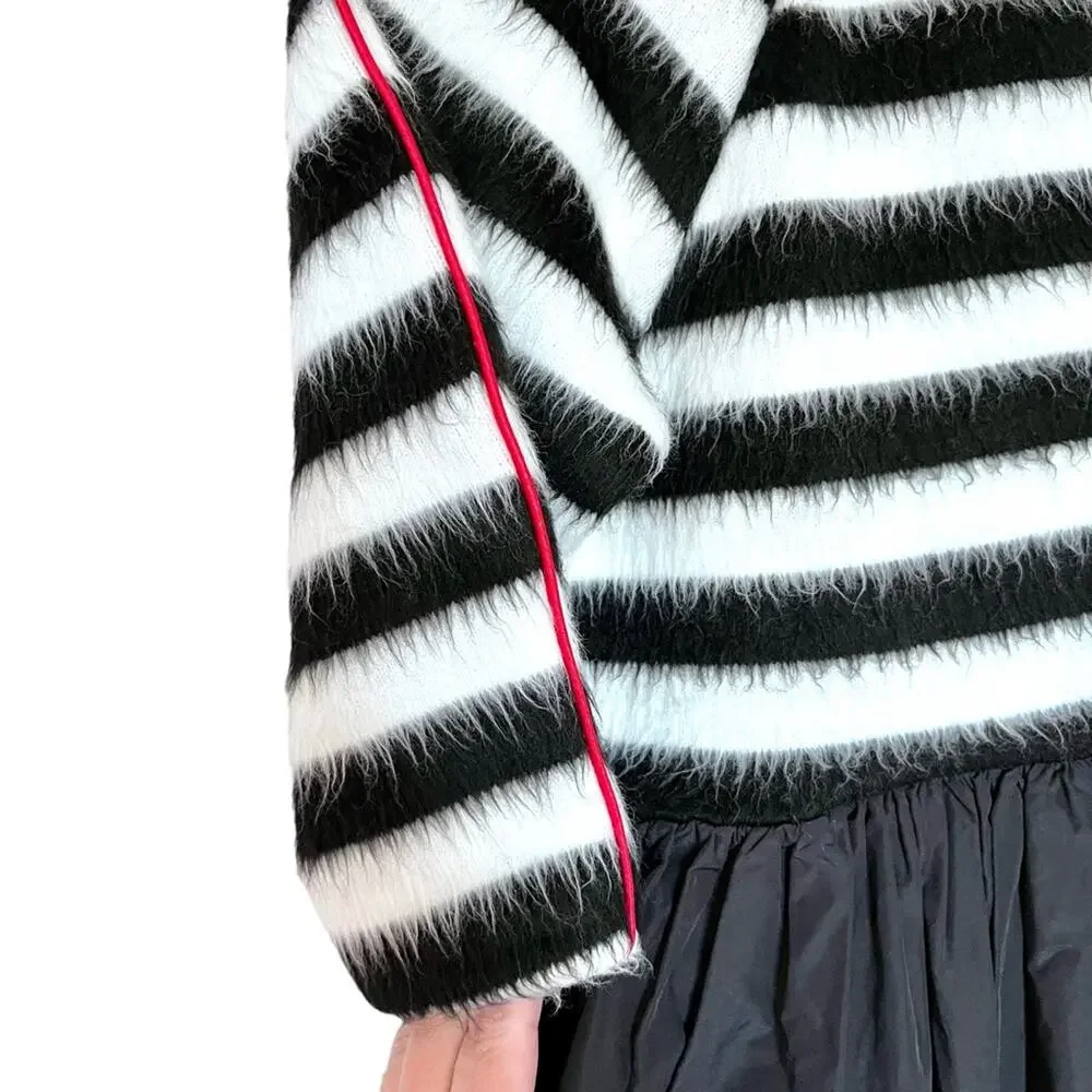 MummyMoon girls designer two tone striped warm long sleeve dress size 10